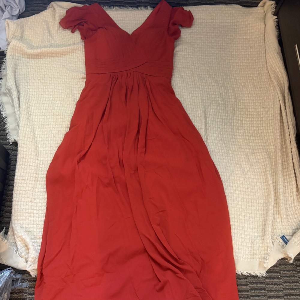 rust orange bridesmaid dress